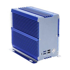 7ª generación Core I5/i7 Soporte 16GB Soporte de computadora industrial sin ventilador 2 LAN 6 COM PC industrial integrado Azul + Gris - Product Image 2