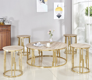 Juego de mesa de centro de madera, mueble multifuncional de Metal para sala de estar, moderno, venta al por mayor - Product Image 1