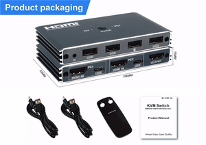 4K 60HZ <strong>KVM</strong> USB <strong>Switch</strong> <strong>2</strong> PC Computer <strong>2</strong> in <strong>1</strong> Out <strong>2</strong>.0 Audio Video Access Switcher 2x1 Shared Display