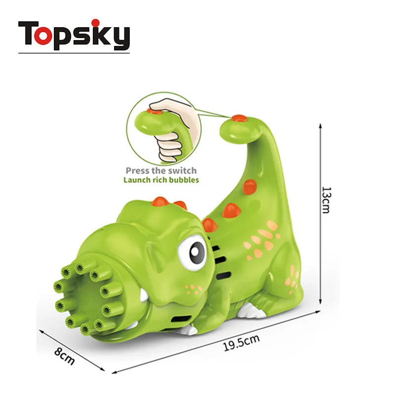 Topsky-pistola de burbujas para niños, juguete eléctrico de dibujos animados para exteriores, 10 agujeros, máquina de burbujas para lanzar animales