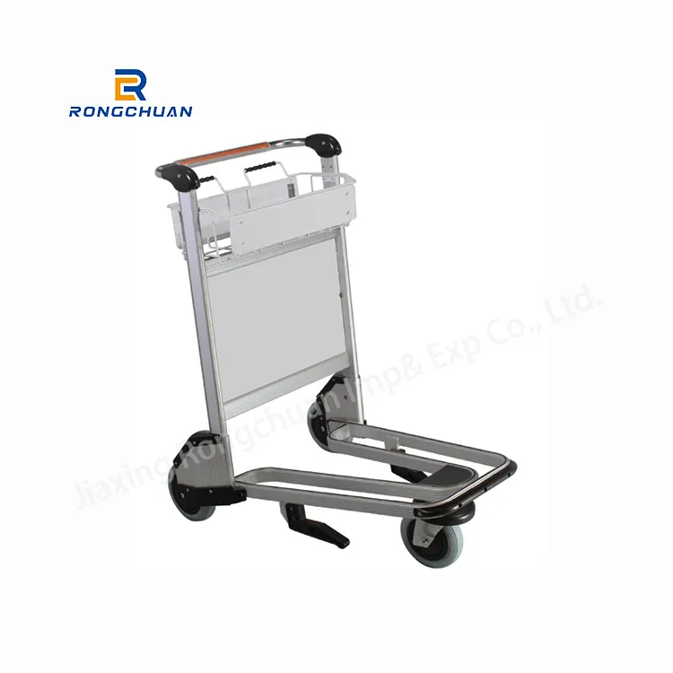 Passagiersbagage Luchthaven 3 Wielen Trolley Luchthaven Bagage Trolley Handkarren Aluminium Bagage Trolley Met Rem