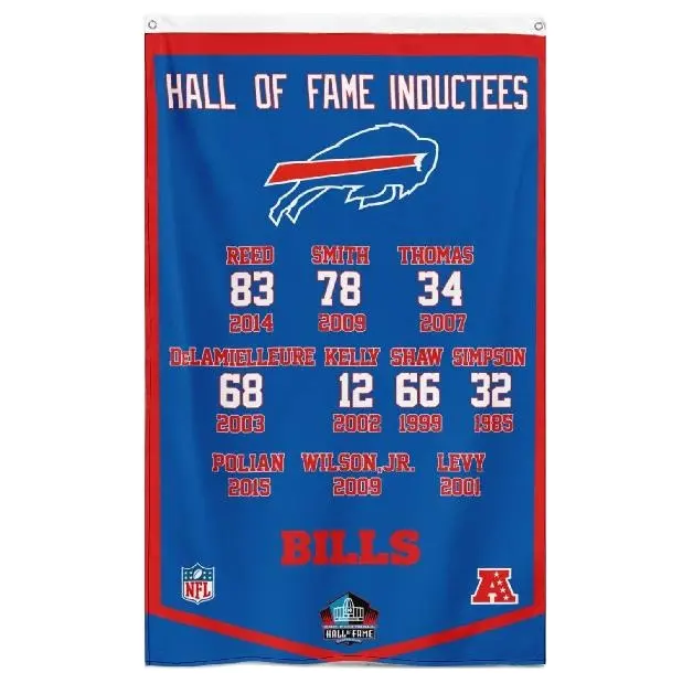 Bandeira personalizada para fãs do futebol americano Buffalo Bills Hall of Fame, bandeira de 3x5 pés da máfia AFL NFL