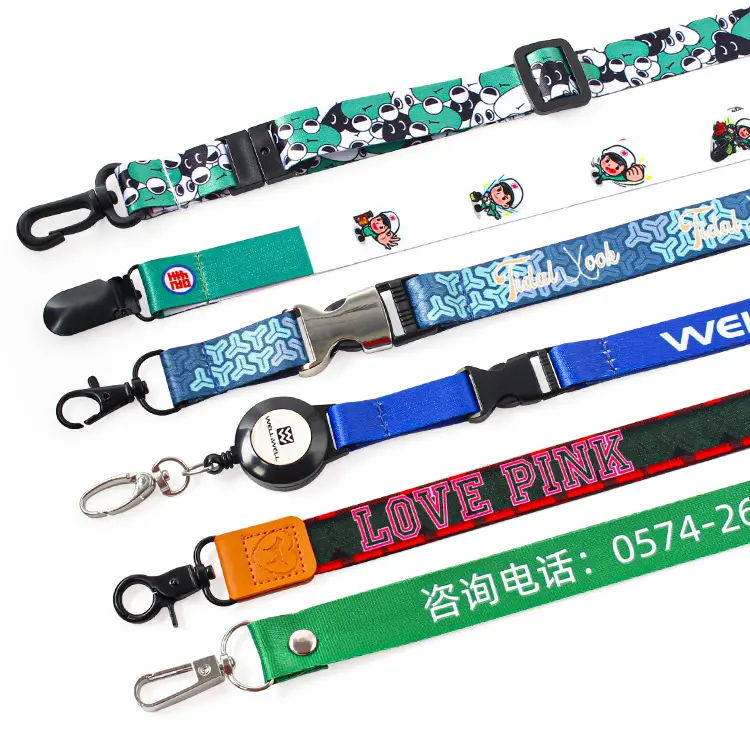 2023 Mode Kustom Klip Lanyard Promosi Kartu Kerja Personalisasi Lanyard dengan Pemegang Lencana Kartu Id