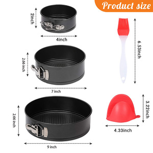 Round Multi-layer Cake Non-stick Perfore Baking Tray Set 5 Sets of Carbon Steel <strong>Bake</strong> Pan Mould 4/7/9 Inch Baking Trays for Oven - Product Image 2