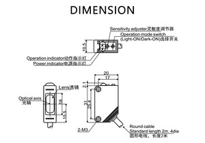 ED30-R3B4 ban đầu cảm biến quang điện PNP đầu ra DC 3-Wire quang chùm ánh sáng quang tế bào chuyển đổi cho đối tượng phát hiện - Product Image 5
