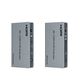 4K HDMI扩展器120m HDMI至RJ45 KVM以太网局域网信号扩展器，带红外控制5e类/6类KVM HDMI扩展器，适用于电脑电视 - Product Image 1