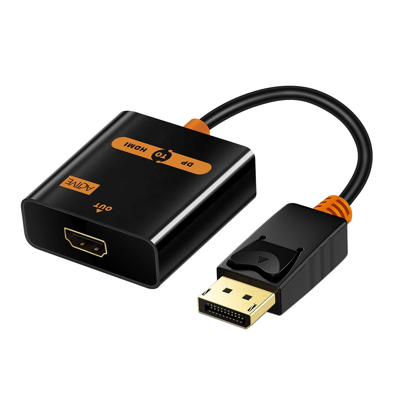 Venta al por mayor negro DP Displayport macho a HDMI hembra Cable Adaptador convertidor DP a HDMI 4K para PC ordenador portátil puerto de pantalla