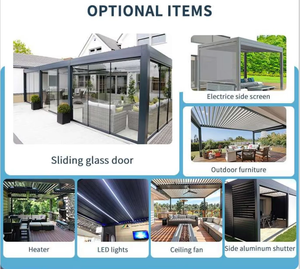 3x4x4 سبيكة العريشة 6 باب Sunroom شرفة واقية من المطر شرفة التحكم عن بعد حجم قابل للتخصيص - Product Image 2