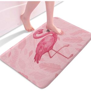 Schattige Flamingo Moderne Kunst Boho Badmat 17X29 Inch Roze Badkamer Tapijten Super Absorberend Zacht Flanellen Flamingo <span class=keywords><strong>Tp</strong></span> Patroon - Product Image 5
