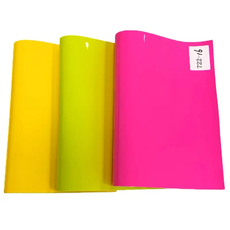 Formato A4 specchio lucido Neon giallo sintetico ecopelle tessuto sintetico cucito Glitter ecopelle per borse borsa artigianale