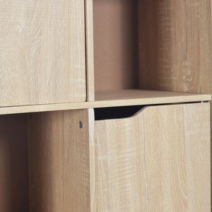 MDF אחסון ארון ספק גיאומטרי בציר סגנון כוננית אלון עץ מבטא אחסון ארון סלון ארונות - Product Image 5