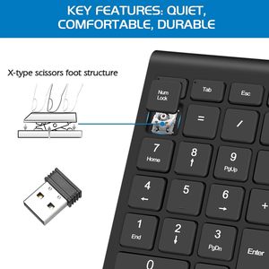 Extensions 10 Key Portable 2.4 GHz Wireless <strong>Numeric</strong> <strong>Keypad</strong> 22-Key Financial Accounting <strong>Number</strong> <strong>Keyboard</strong> for Laptop PC - Product Image 5
