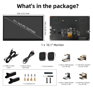 10,1 Zoll Raspberry Pi 4 Touchscreen 1024x600 LCD IPS-Display mit Lautsprecher halter Monitor für Raspberry Pi 4 Modell B 3B 3B PC - Product Image 6