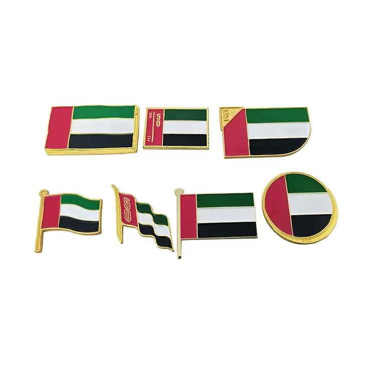 Custom Store UAE Flag Day Magnetisches UAE National Day Pin Abzeichen