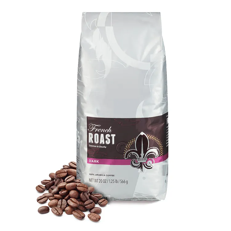 O Tamanho da amostra 100G 250G 500G 1 2 5 10 Kg Mylar Resealable Stand Up Pouch Pacote Sacos de Feijão de Café Espresso Branco Fosco Com Zíper