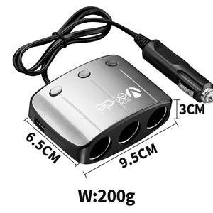 掃除機クリーニング充電器<span class=keywords><strong>1</strong></span>〜<span class=keywords><strong>3</strong></span> USB電源車載充電器アダプター & トリプルシガレットライターソケット1A2.1AデュアルUSB