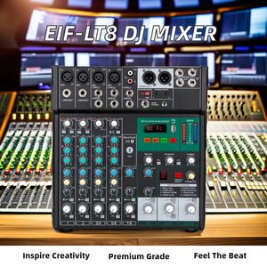 8 canali DJ Mixer Audio musica Mixer Console di mixaggio USB MP3 ingresso per Computer 48V alimentazione Phantom 16-Bit DSP Metal - Product Image 3