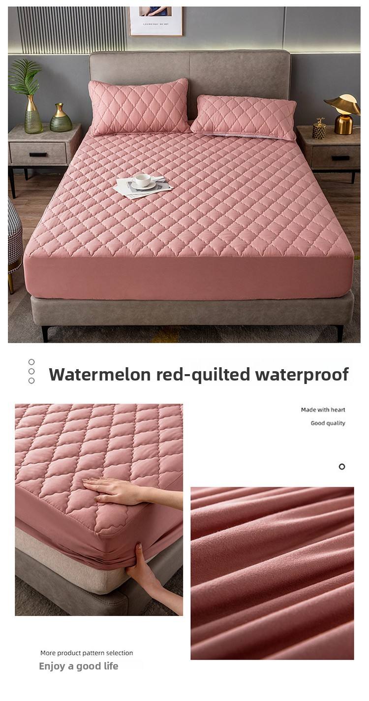 Couvre-lit imperméable à carreaux losange-Pastèque-rouge