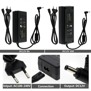 DC12V адаптер AC100-240V трансформаторы выход DC12V 1A 2A 3A 5A 6A 8A 10A вилка европейского и американского блок питания для светодиодной ленты - Product Image 4