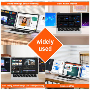 Portable 14-Inch Dual <strong>System</strong> Compatible IPS Wide Angle View <strong>Computer</strong> <strong>Monitor</strong> Triple Fold Notebook Expansion Screen - Product Image 5