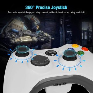 HiCyber 2.4GワイヤレスXbox360コントローラーPC用ダブル振動ジョイスティックゲームパッドXbox360スリムXboxコンソールに対応 - Product Image 4
