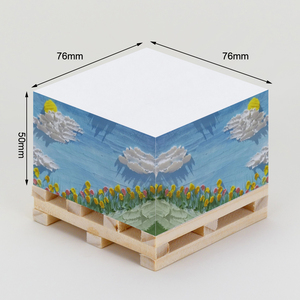 Paleta de madera promocional, Cubo de notas adhesivas, bloque de cubo de papel de notas adhesivas, Bloc de notas cuadrado, ladrillo - Product Image 2