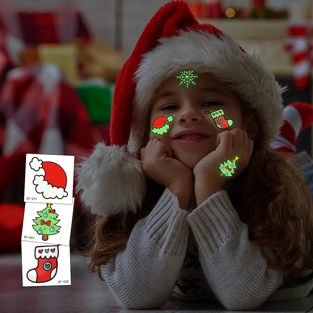 عيد الميلاد المؤقتة الوشم ندفة الثلج/ثلج/الرنة لصاقات وشم للأطفال الجورب حزب الشيء الجيد هدية