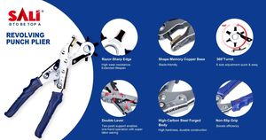 SALI Multi-functional Revolving Punch Plier Round <strong>Oblong</strong> and Oval <strong>Hole</strong> Puncher for Belts Leather or Paper and Metal - Product Image 2