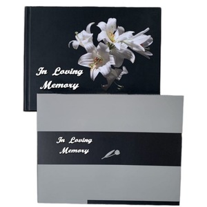 Custom Hard Cover Condolence Book Set Perfect Binding Fancy Offset Paper for Funeral Guest Sign-In &amp; Loving <strong>Memory</strong> - Product Image 6
