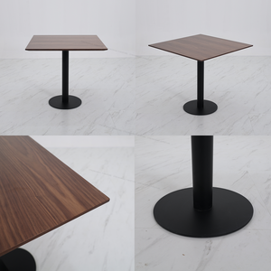 Hiện Đại Sang Trọng Công Nghiệp Thanh Quán Cà Phê Đồ Nội Thất Kim Loại Khách Sạn Thương Mại Bằng Gỗ Nhà Hàng Vuông Bàn Ăn Và 4 Ghế Đặt - Product Image 5