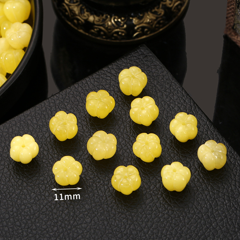 12 cuentas planas de calabaza, 11 mm