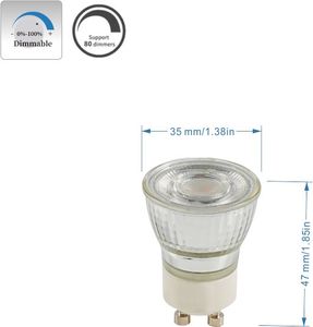 Dimmable <strong>MR11</strong> GU10 Base <strong>LED</strong> Bulb 35mm/1.38in Mini/Small Spotlight 120V-240V 4W Track Light 35W Halogen Equivalent <strong>LED</strong> Bulbs - Product Image 5