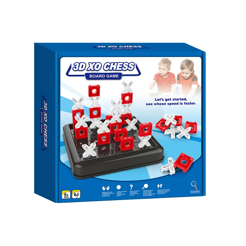 La familia de mesa juguetes los niños 3D XO ajedrez tablero ajedrez piezas ajedrez juego