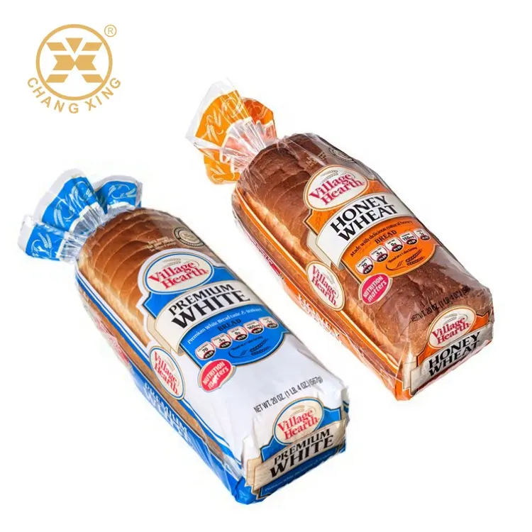 사용자 정의 디자인 플라스틱 빵 덩어리 가방 식품 셀로판 포장 보관 베이커리 토스트 샌드위치 빵 포장 가방