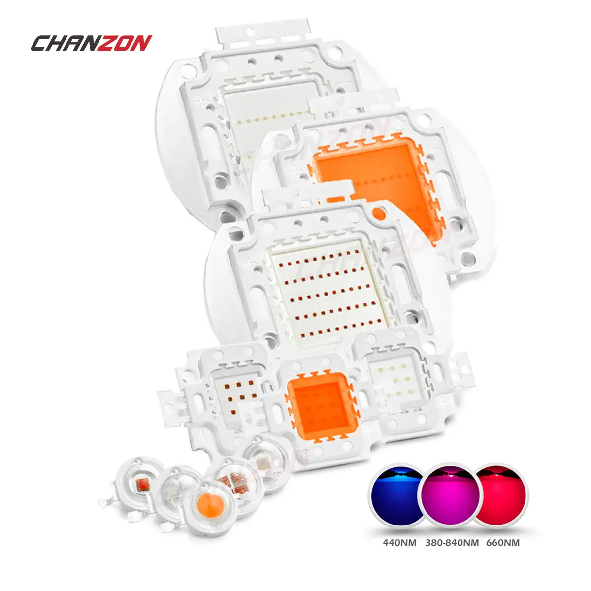 1W 3W 5W 10W 20W 30W 50W 100W 660 Nm Để Tự Trồng Cây Đèn LED Công Suất Cao Toàn Phổ Màu Xanh Hoàng Gia 440nm Màu Đỏ Đậm 660nm