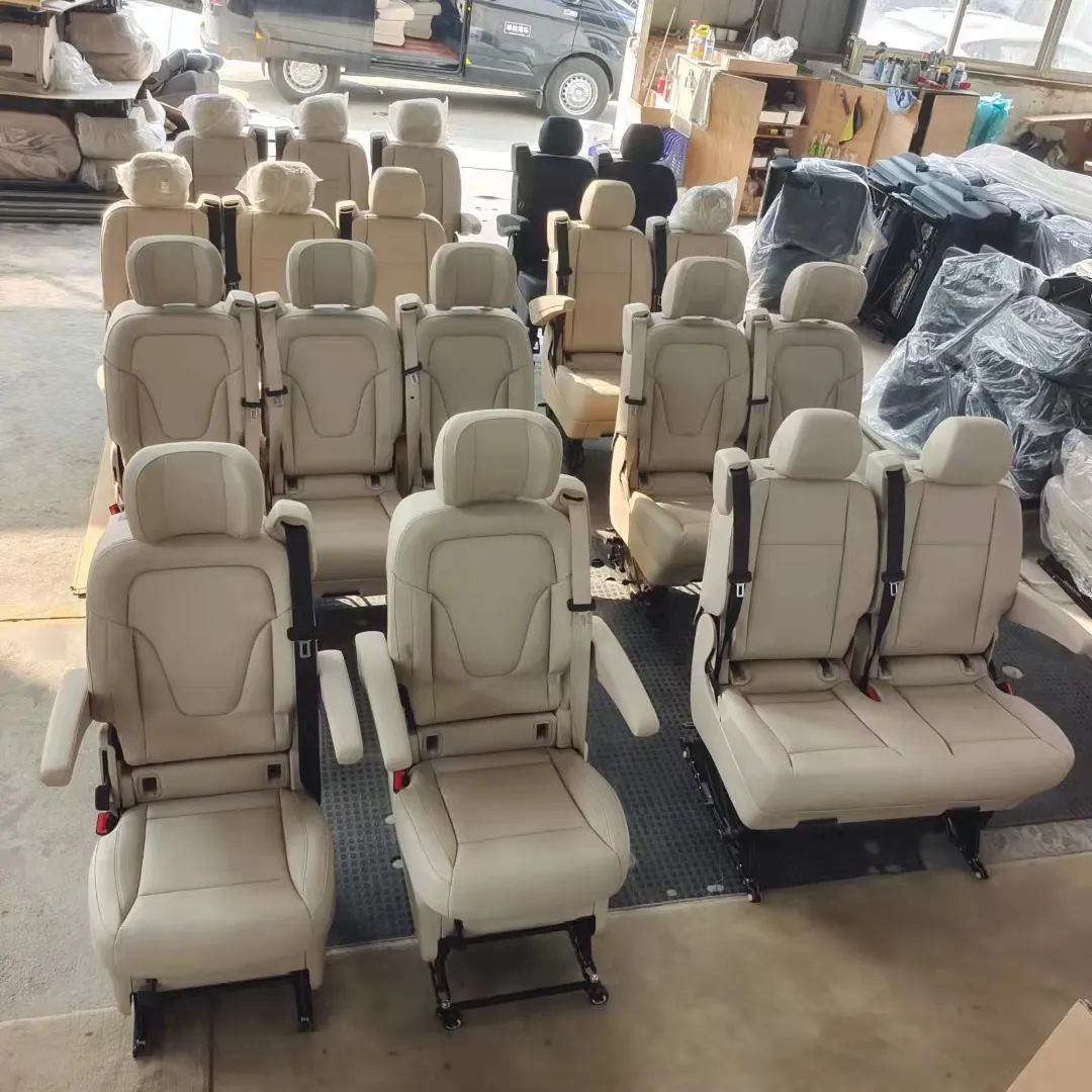 VST toptan fabrika özel koltuklar yolcu bej ve siyah orijinal araba deri van koltuk Mercedes Benz V260 ve V sınıfı