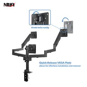 Computer Screen <strong>Monitor</strong> Triple Arms 10&quot;-32&quot; Gas Spring Adjustment 3 <strong>Monitor</strong> Stand Swivel Tilt Rotation <strong>Multiple</strong> <strong>Monitor</strong> Mount - Product Image 5