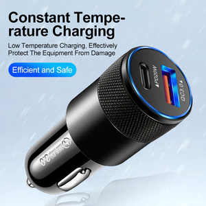 38W USB C Car <strong>Charger</strong> PD3.0 Fast Car <strong>Charger</strong> Dual Port USB Type C and USB a Cigarette Lighter Adapter for iPhone Samsung Galaxy - Product Image 3