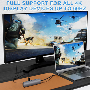 USB-C Hub (6 in 1) yerleştirme istasyonu ile 4K HDMI 2.0 5Gbps USB 3.0 USB tip C PD şarj Ethernet RJ45 adaptörü dönüştürücü - Product Image 6