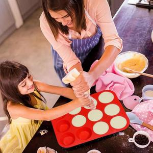 12pcs Mini Silicone Muffin Pan Non-Stick Dishwasher Safe Bakeware for Cream Cheese Fat Bombs and Cake Mold Set for <strong>Easy</strong> <strong>Baking</strong> - Product Image 3