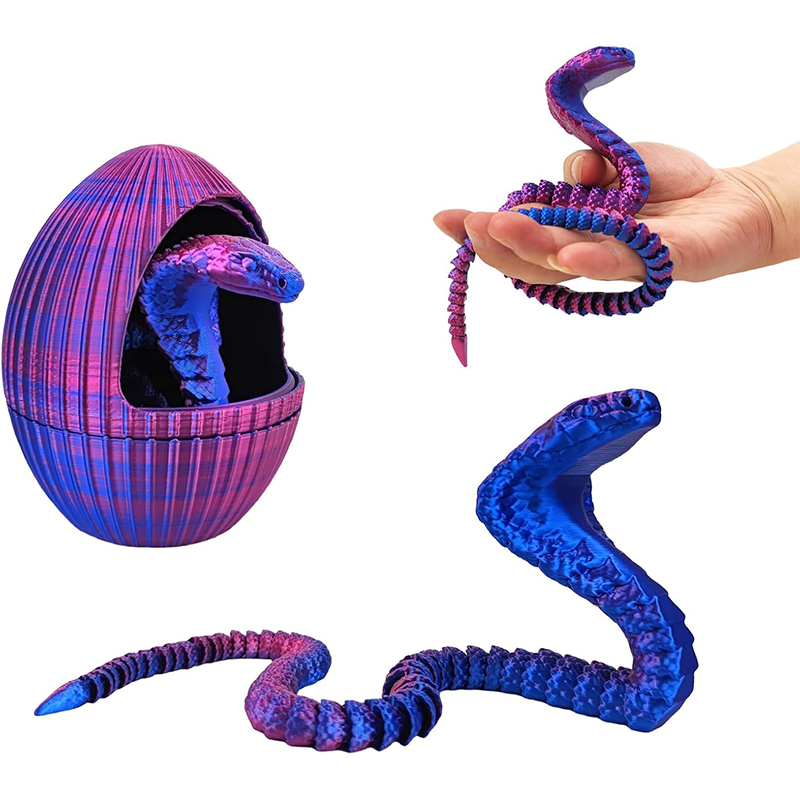 Oeuf Bleu Rouge + serpent 30cm
