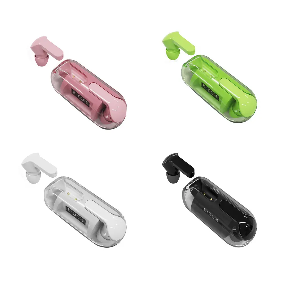 Auriculares transparentes F80 TWS Auriculares estéreo inalámbricos verdaderos Auriculares inalámbricos Bt5.3 Auriculares inalámbricos Auriculares Audifonos mini airbuds