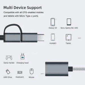 電話アダプター2In1OTGアダプターケーブルマイクロUSBタイプCUSBC-USB2.0OTGアダプターケーブル - Product Image 5