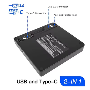 USB 3.0 &amp; Type-C Portable <strong>CD</strong>-<strong>ROM</strong> DVD +/-RW Player External <strong>CD</strong> DVD Burner Optical Drive for Laptop &amp; Desktop <strong>PC</strong> - Product Image 6