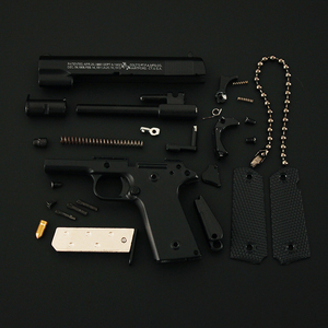 Metal Colt 1911 1/3 modeli BERETTA 92F anahtar zincirleri hediye kolye takı M1911 anahtarlık silah mermi ile - Product Image 4