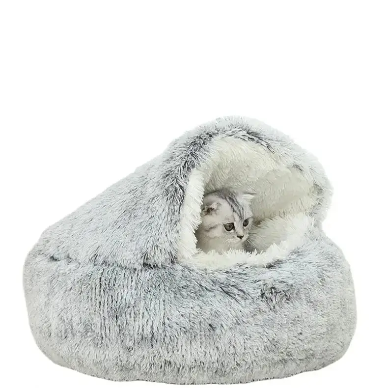 Fábrica de alta qualidade PP algodão respirável Windproof Semi fechado Shell ninho gato dormir cama para cão pequeno