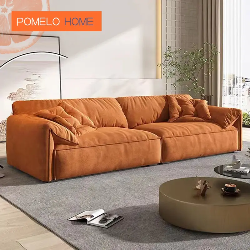PomeloHome Italian divano elephant ears couch living room designer furniture pink baxter casablanca leather sofa