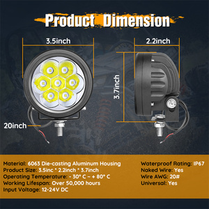 42 Watts Spot Beam Sold in a Set of <strong>2</strong> Auxiliary Spot Offroad Light <strong>12V</strong> 4x4 <strong>LED</strong> Mini Spot Light - Product Image 6