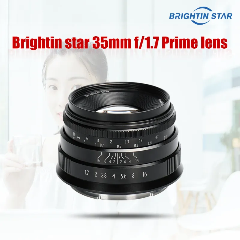 Brightin Sao 35 Mm F1.7 Thủ Ống Kính Cố Định Tập Trung Lens Cho Máy Ảnh Canon EOS-M Cho Olympus Panasonic Micro 4/3 Máy Ảnh đối Với Sony Fuji