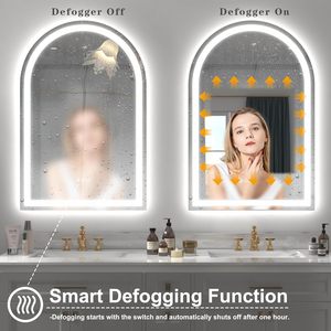 Dimmable LED cong Gương phòng tắm với chống sương mù & Shatter-proof Tính năng frontlit Backlit 3 màu bộ nhớ cho tường trang trí - Product Image 4